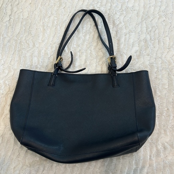 Tory Burch Dark Navy Leather York Buckle Tote Shoulder Bag - Picture 7 of 13